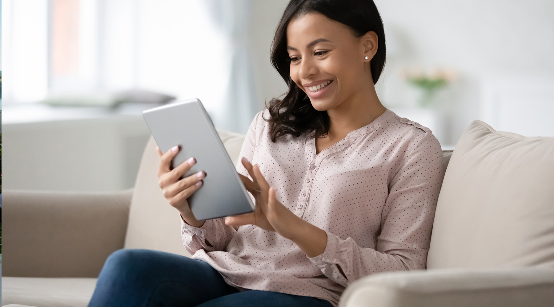 Girl on Couch with iPad